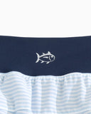 Southern Tide Women's Nonie Striped Athletic Workout Short - Sky Blue