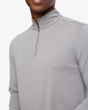 Southern Tide Men's Cruiser Heather Micro Striped Performance Quarter Zip Pullover - Heather Polarized Grey