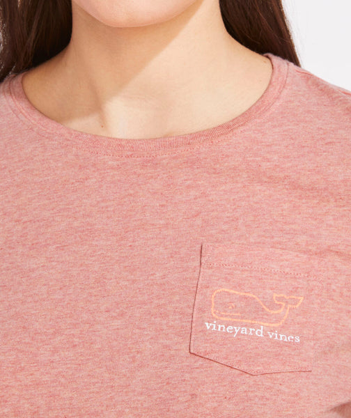 vineyard vines womens Long-sleeve Vintage Whale Pocket Tee T Shirt,  Flamingo, XX-Small US