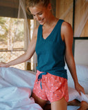 Southern Tide Women's Stars And Skipjack Lounge Short -  Rosewood Red