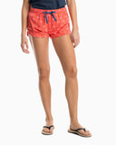 Southern Tide Women's Stars And Skipjack Lounge Short -  Rosewood Red