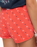 Southern Tide Women's Stars And Skipjack Lounge Short -  Rosewood Red