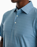 Southern Tide Men's Ryder Heather Bait Printed Performance Polo Shirt - Heather Brisk Blue