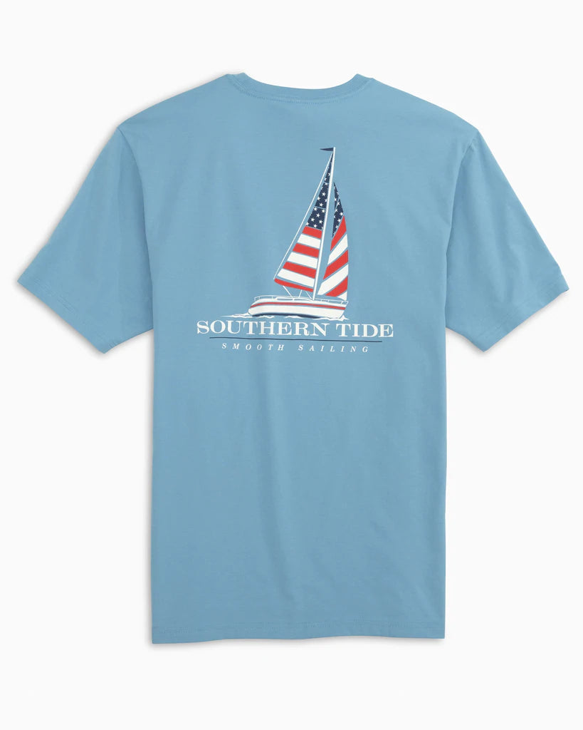 Southern Tide Men's American Sloop Sail T-shirt - Heritage Blue