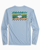 Southern Tide Men's Long Sleeved Southern Slam Series Brook Trout Performance T-shirt - Tsunami Grey