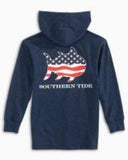 Southern Tide Kids Star Spangled Skipjack Hoodie T-Shirt - Heather Navy