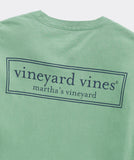 Vineyard Vines Men's Garment-Dyed Logo Box Long-Sleeve Pocket Tee - Starboard Green