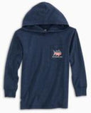 Southern Tide Kids Star Spangled Skipjack Hoodie T-Shirt - Heather Navy