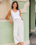 Southern Tide Women's Malisa Wide Leg Crop Linen Pant - Stone