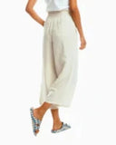 Southern Tide Women's Malisa Wide Leg Crop Linen Pant - Stone