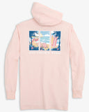 Southern Tide Women's Surfing Triptych Long Sleeve Hoodie T-Shirt - Rose Blush