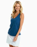 Southern Tide Women's Joss Sun Farer V-Neck Sleeveless Tank Top - Dark Denim