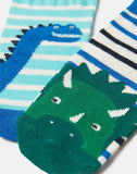 Joules Infant Neat Feet Two Pack Bamboo Socks - Dino Stripe