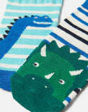 Joules Infant Neat Feet Two Pack Bamboo Socks - Dino Stripe