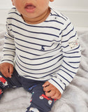 Joules Infant Harbour Jersey Top - Thin Navy Stripe