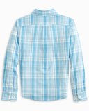 Southern Tide Youth Palm Canyon Plaid Intercoastal Sport Shirt - Rain Water