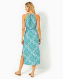 Lilly Pulitzer Women's Bingham Halter Midi Dress - Prism Blue Good Greef Engineered Knit Dress