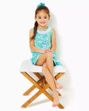 Lilly Pulitzer Girls Little Lilly Classic Shift Dress - Hydra Blue Dandy Lions