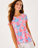 Lilly Pulitzer Women's Etta Scoop Neck Top - Resort White Lil Sun Sea Sand