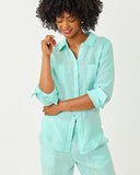 Lilly Pulitzer Sea View Button Down - Mint Condition x Capri Blue Saint Tropez Stripe