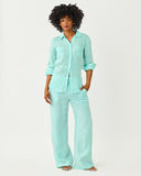 Lilly Pulitzer Sea View Button Down - Mint Condition x Capri Blue Saint Tropez Stripe
