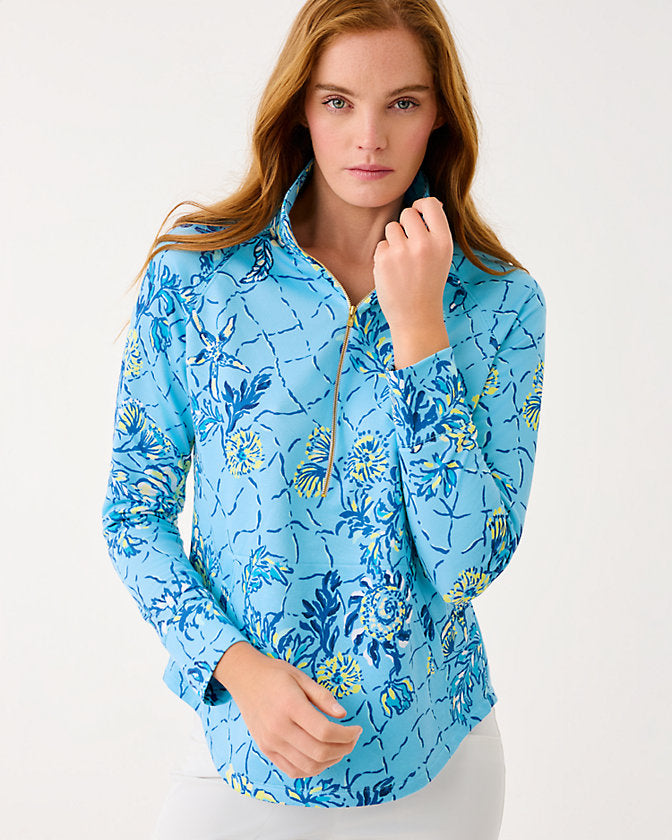 Lilly Pulitzer UPF 50+ Skipper Popover - Bellevue Blue Breakers Beach