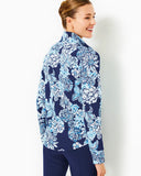Lilly Pulitzer Women's UPF 50+ Leona Zip-Up Jacket - Low Tide Navy Bouquet All Day