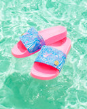 Lilly Pulitzer Women's Cabana Slide - Boca Blue Its A Sailabration Shoe