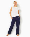 Lilly Pulitzer Women's 32" Breeta Linen Trouser - True Navy X True Navy