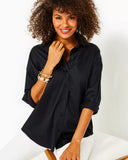 Lilly Pulitzer Women's Stevey Relaxed Button Down Stretch Shirt - Onyx