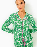 Lilly Pulitzer Women's Pajama Knit Button-Up Top - Fiddle Leaf Green Lil Escape Plan Pjs