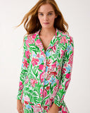 Lilly Pulitzer Pajama Knit Button-Up Top - Glowing Gardens