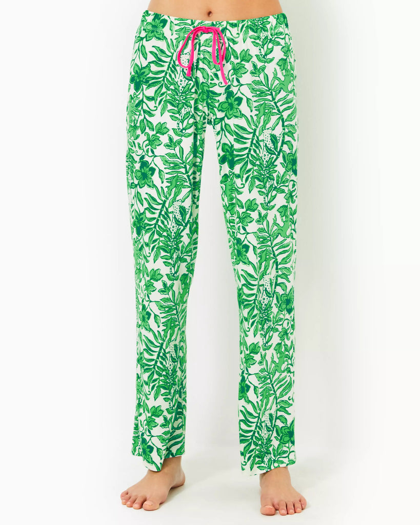 Lilly Pulitzer Women's 30.5" Pajama Knit Pant - Fiddle Leaf Green Lil Escape Plan Pjs