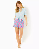 Lilly Pulitzer Women's 5" Buttercup Mid Rise Short -  Roxie Pink Wave N Sea