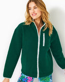 Lilly Pulitzer Women's Joyce Sherpa Full Zip Jacket - Evergreen