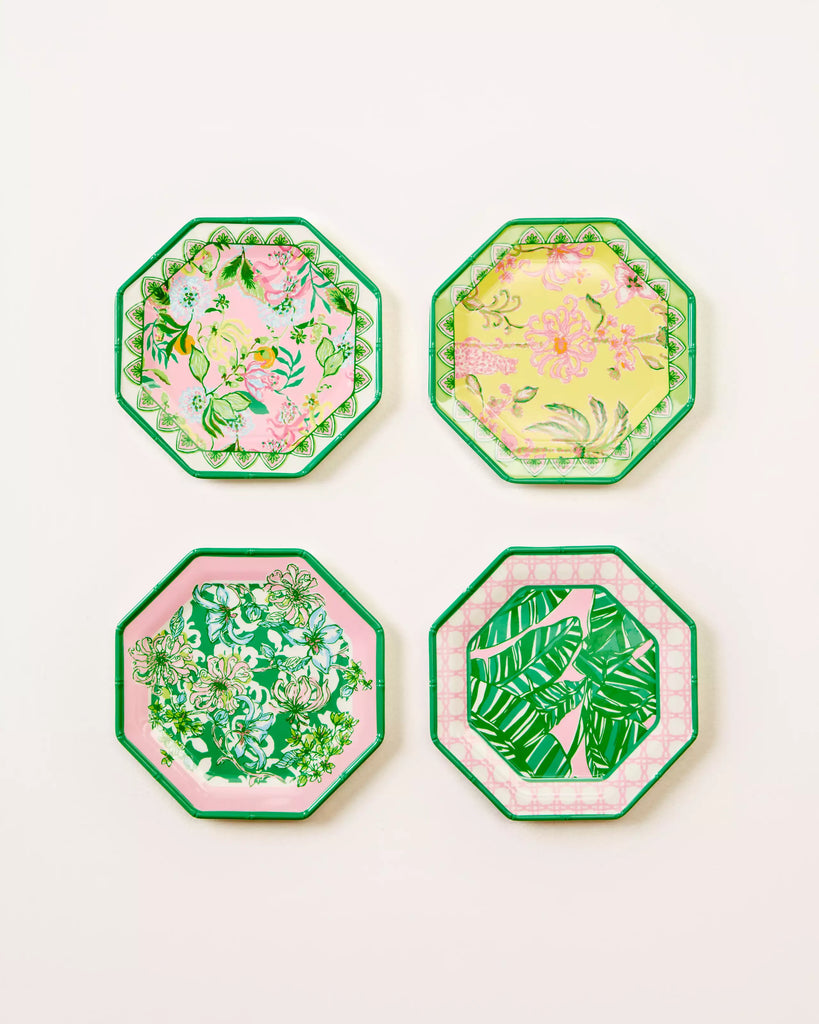 Lilly Pulitzer Women's Printed Melamine Appetizer Plate Set - Multi Engineered Plates