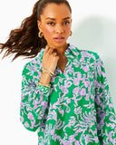 Lilly Pulitzer Women's Jae Tunic - Brazilian Green Salty Sandbar Engineered Tunic