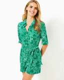 Lilly Pulitzer Women's UPF 50+ Luxletic Sheldrake Romper - Fiddle Leaf Green Safari Party