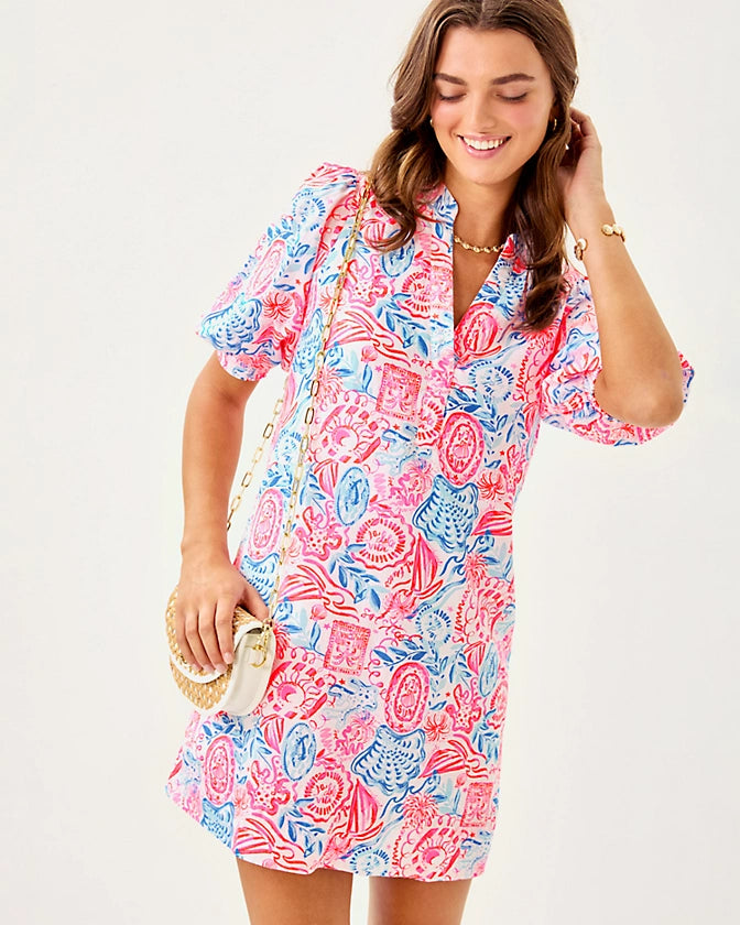 Lilly Pulitzer Women's Mialeigh Linen Dress - Resort White Lil Sun Sea Sand