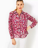 Lilly Pulitzer Women's Bray Button Down Top - Coconut Slice Of Paradise Engineered Top