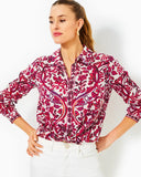 Lilly Pulitzer Women's Bray Button Down Top - Coconut Slice Of Paradise Engineered Top