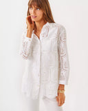 Lilly Pulitzer Women's Gracee Tunic - Resort White Pineapple Tile Eyelet