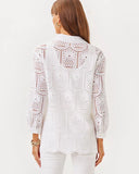 Lilly Pulitzer Women's Gracee Tunic - Resort White Pineapple Tile Eyelet