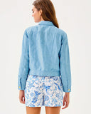 Lilly Pulitzer Seaspray Linen Jacket - Blue Peri x Resort White