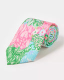 Lilly Pulitzer Men's Stuff Tie and Pocket Square Set - Multi Bright Delight Patch Accessories Small