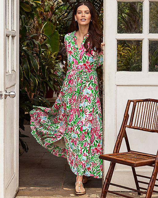 Lilly Pulitzer Larkyn Midi Shirtdress - Glowing Gardens