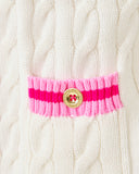 Lilly Pulitzer Brockton Polo Cardigan - Coconut with Pink Bliss Tipping