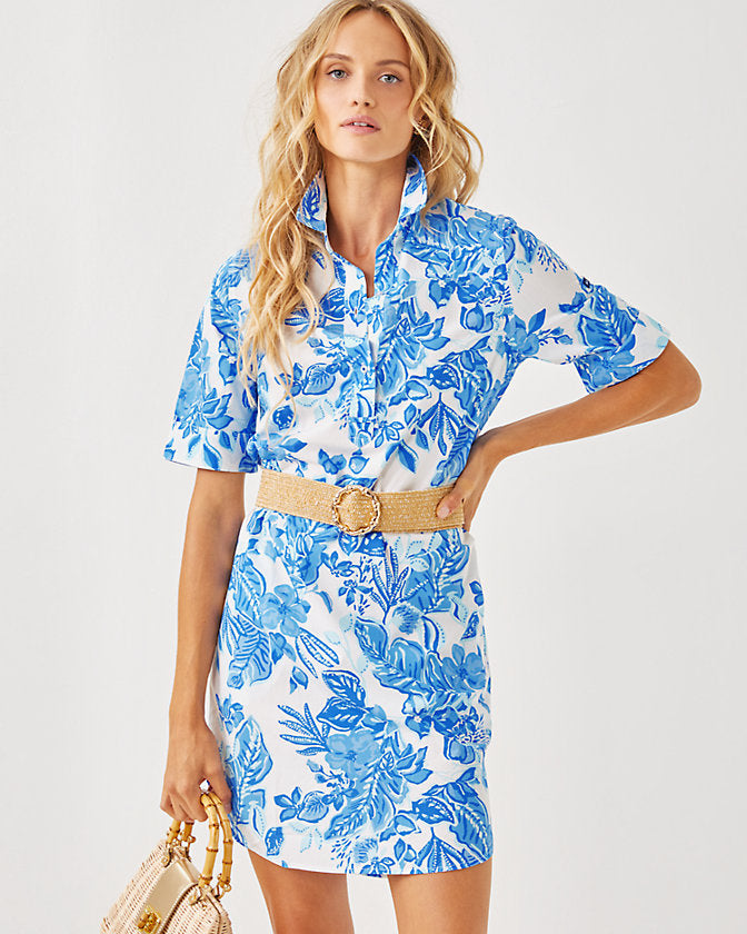 lilly pulitzer shirt dress Lilly Pulitzer x Saint James Leonie Shirt Dress in Azure Soleil S