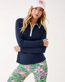 Lilly Pulitzer UPF 50+ Luxletic Frida Half Zip Polo - Low Tide Navy
