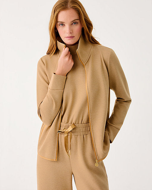 Lilly Pulitzer UPF 50+ Basque Full Zip Jacket - Heathered Iced Latte